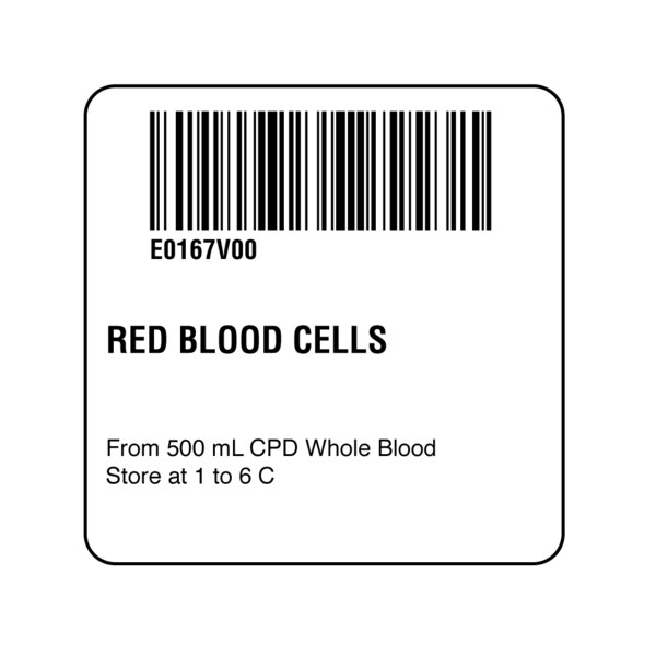 ISBT 128 Red Blood Cells 2" x 2"